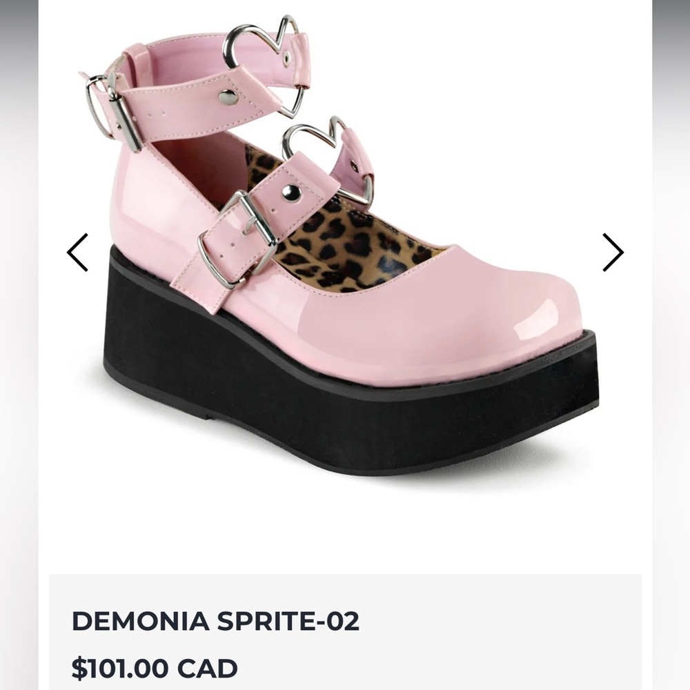 Demonia Sprite 02 Light Pink Heart buckle Platform Mary Jane shoe